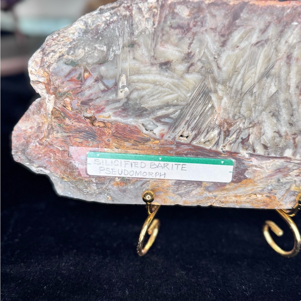 Barite Pseudomorph Slab Stunning Barite 11” Slab Mineral Crystal - Picture 6 of 8